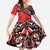 Canada Day Family Matching Mermaid Dress and Hawaiian Shirt Haida Maple Leaf Style Tattoo Red