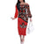 Canada Day Family Matching Off The Shoulder Long Sleeve Dress and Hawaiian Shirt Haida Maple Leaf Style Tattoo Red