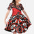 Canada Day Family Matching Off Shoulder Maxi Dress and Hawaiian Shirt Haida Maple Leaf Style Tattoo Red