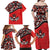 Canada Day Family Matching Off Shoulder Maxi Dress and Hawaiian Shirt Haida Maple Leaf Style Tattoo Red