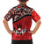 Canada Day Family Matching Off Shoulder Short Dress and Hawaiian Shirt Haida Maple Leaf Style Tattoo Red