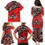 Canada Day Family Matching Puletasi and Hawaiian Shirt Haida Maple Leaf Style Tattoo Red