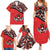 Canada Day Family Matching Summer Maxi Dress and Hawaiian Shirt Haida Maple Leaf Style Tattoo Red