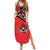 Canada Day Family Matching Summer Maxi Dress and Hawaiian Shirt Haida Maple Leaf Style Tattoo Red