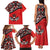 Canada Day Family Matching Tank Maxi Dress and Hawaiian Shirt Haida Maple Leaf Style Tattoo Red