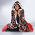 Canada Day Hooded Blanket Haida Maple Leaf Style Tattoo Red