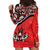 Canada Day Hoodie Dress Haida Maple Leaf Style Tattoo Red