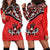 Canada Day Hoodie Dress Haida Maple Leaf Style Tattoo Red