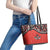 Canada Day Leather Tote Bag Haida Maple Leaf Style Tattoo Red