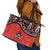 Canada Day Leather Tote Bag Haida Maple Leaf Style Tattoo Red