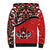 Canada Day Sherpa Hoodie Haida Maple Leaf Style Tattoo Red