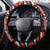 Canada Day Steering Wheel Cover Haida Maple Leaf Style Tattoo Red