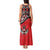 Canada Day Tank Maxi Dress Haida Maple Leaf Style Tattoo Red