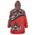 Canada Day Wearable Blanket Hoodie Haida Maple Leaf Style Tattoo Red