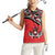 Canada Day Women Sleeveless Polo Shirt Haida Maple Leaf Style Tattoo Red