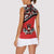 Canada Day Women Sleeveless Polo Shirt Haida Maple Leaf Style Tattoo Red