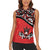 Canada Day Women Sleeveless Polo Shirt Haida Maple Leaf Style Tattoo Red