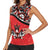 Canada Day Women Sleeveless Polo Shirt Haida Maple Leaf Style Tattoo Red