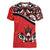 Canada Day Women V-Neck T-Shirt Haida Maple Leaf Style Tattoo Red