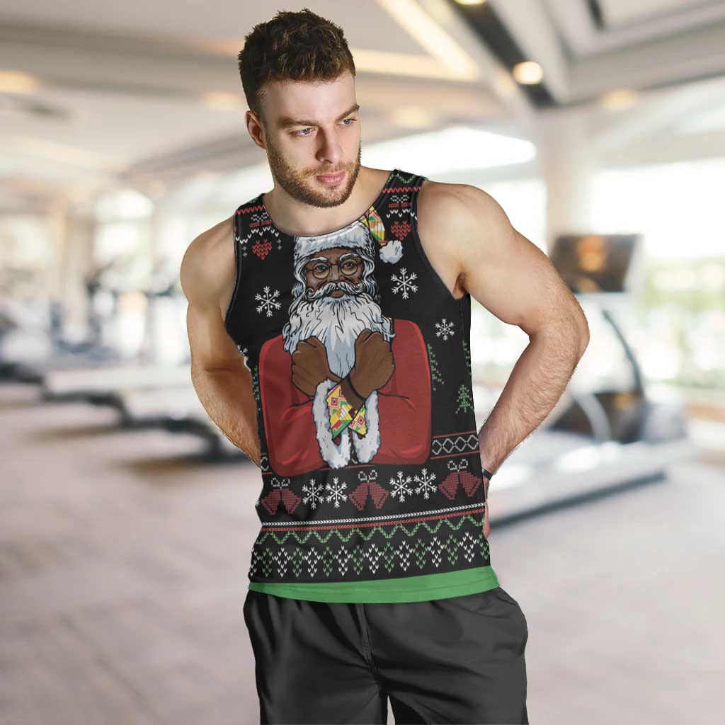 Santa Claus With African Traditional Costume Men Tank Top Christmas - Wonder Print Shop