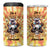 She Is Sunshine Skull 4 in 1 Can Cooler Tumbler Tie Dye Yellow