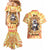 She Is Sunshine Skull Couples Matching Mermaid Dress and Hawaiian Shirt Tie Dye Yellow - Wonder Print Shop