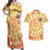 She Is Sunshine Skull Couples Matching Off Shoulder Maxi Dress and Hawaiian Shirt Tie Dye Yellow - Wonder Print Shop