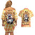 She Is Sunshine Skull Couples Matching Off Shoulder Short Dress and Hawaiian Shirt Tie Dye Yellow - Wonder Print Shop