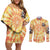 She Is Sunshine Skull Couples Matching Off Shoulder Short Dress and Long Sleeve Button Shirt Tie Dye Yellow - Wonder Print Shop