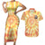 She Is Sunshine Skull Couples Matching Short Sleeve Bodycon Dress and Hawaiian Shirt Tie Dye Yellow - Wonder Print Shop