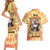 She Is Sunshine Skull Couples Matching Short Sleeve Bodycon Dress and Hawaiian Shirt Tie Dye Yellow - Wonder Print Shop