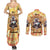 She Is Sunshine Skull Couples Matching Summer Maxi Dress and Long Sleeve Button Shirt Tie Dye Yellow - Wonder Print Shop