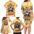 She Is Sunshine Skull Family Matching Long Sleeve Bodycon Dress and Hawaiian Shirt Tie Dye Yellow - Wonder Print Shop