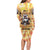 She Is Sunshine Skull Family Matching Long Sleeve Bodycon Dress and Hawaiian Shirt Tie Dye Yellow - Wonder Print Shop