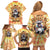 She Is Sunshine Skull Family Matching Off Shoulder Short Dress and Hawaiian Shirt Tie Dye Yellow - Wonder Print Shop