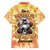 She Is Sunshine Skull Family Matching Off Shoulder Short Dress and Hawaiian Shirt Tie Dye Yellow - Wonder Print Shop