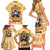 She Is Sunshine Skull Family Matching Short Sleeve Bodycon Dress and Hawaiian Shirt Tie Dye Yellow - Wonder Print Shop