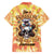 She Is Sunshine Skull Family Matching Short Sleeve Bodycon Dress and Hawaiian Shirt Tie Dye Yellow - Wonder Print Shop