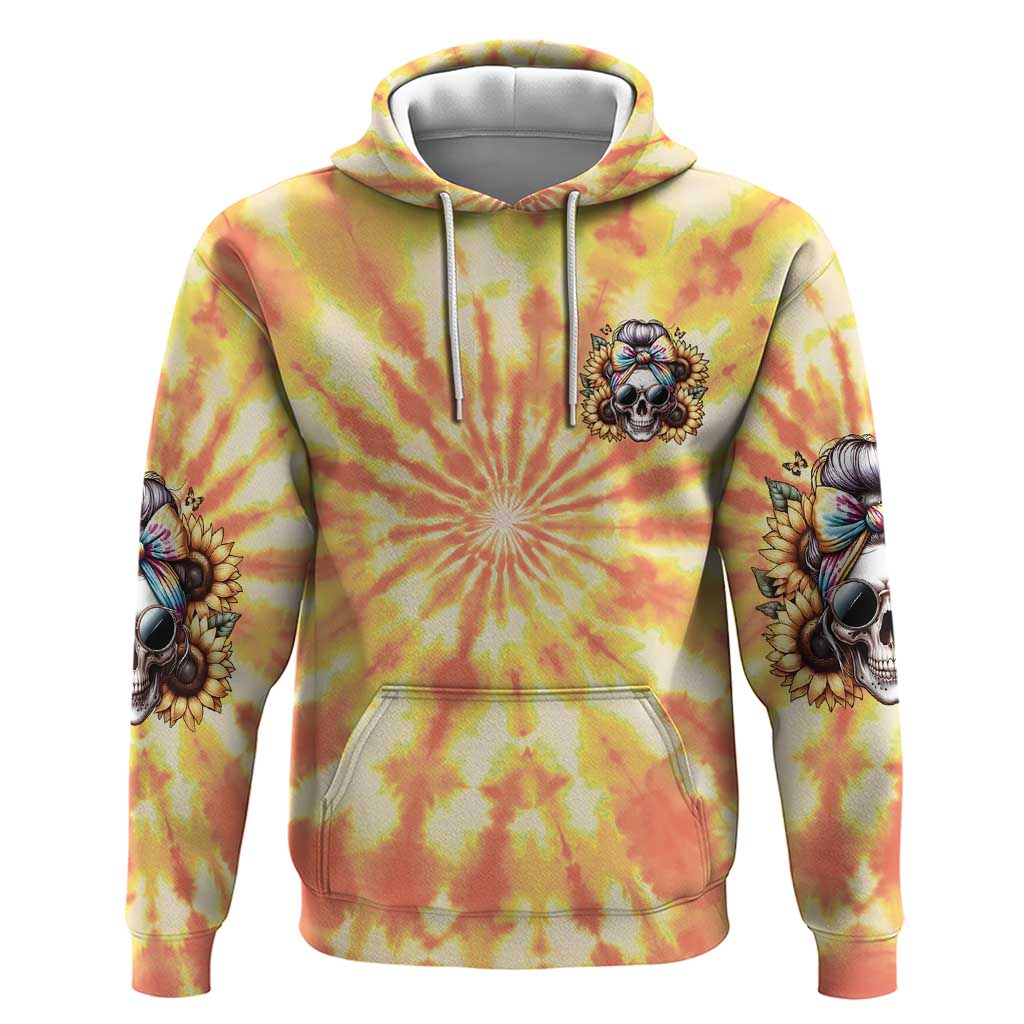 She Is Sunshine Skull Hoodie Tie Dye Yellow - Wonder Print Shop