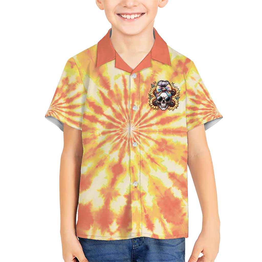 She Is Sunshine Skull Kid Hawaiian Shirt Tie Dye Yellow - Wonder Print Shop