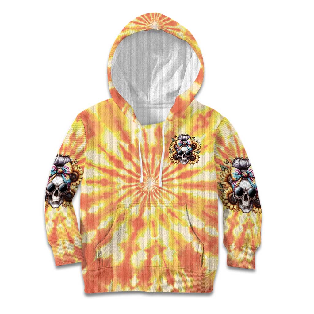 She Is Sunshine Skull Kid Hoodie Tie Dye Yellow - Wonder Print Shop