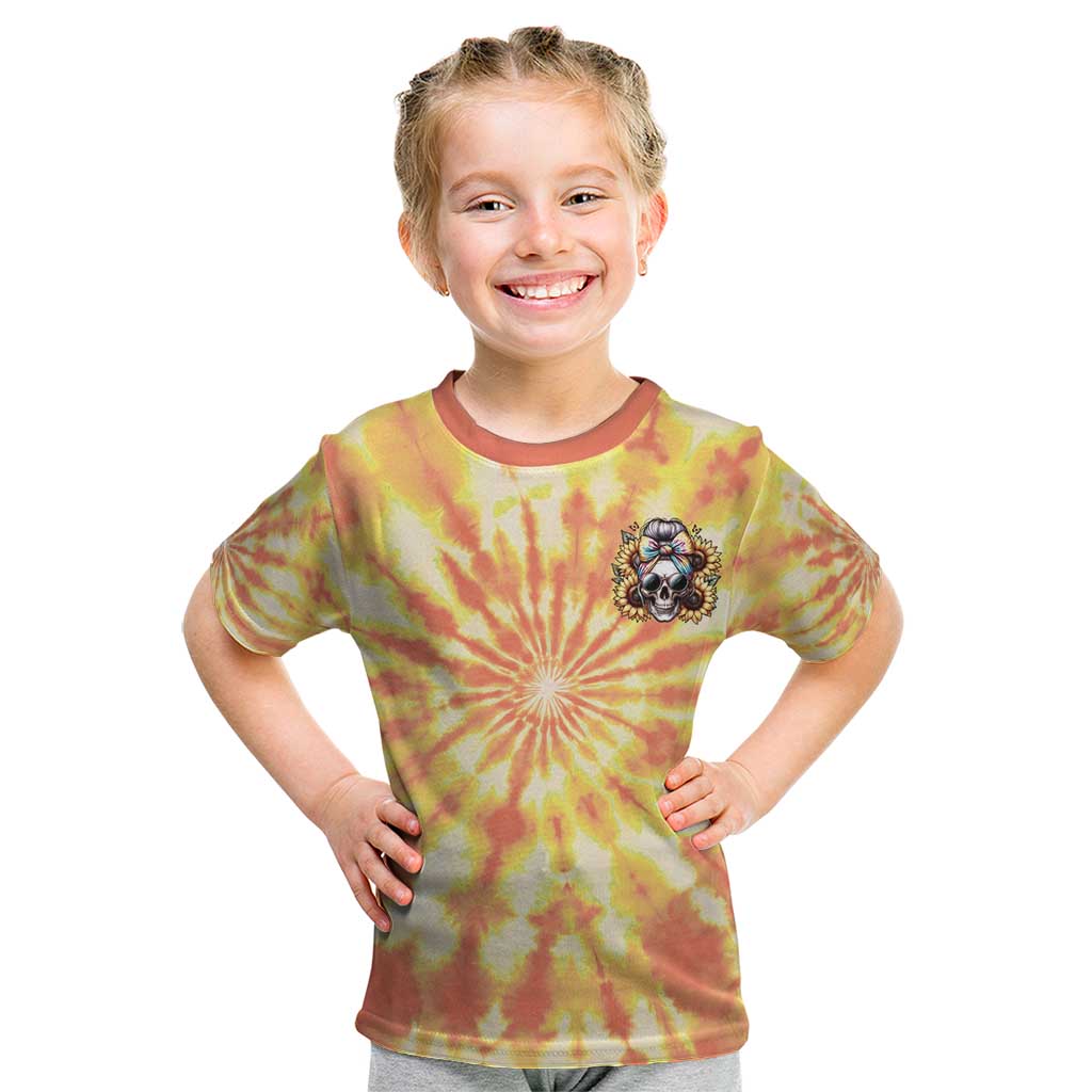 She Is Sunshine Skull Kid T Shirt Tie Dye Yellow - Wonder Print Shop