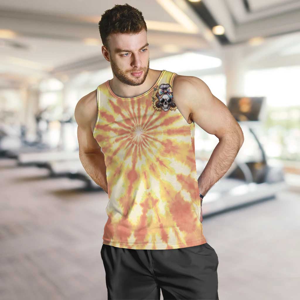 She Is Sunshine Skull Men Tank Top Tie Dye Yellow