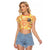 She Is Sunshine Skull Raglan Cropped T Shirt Tie Dye Yellow - Wonder Print Shop