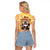 She Is Sunshine Skull Raglan Cropped T Shirt Tie Dye Yellow - Wonder Print Shop