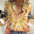 She Is Sunshine Skull Women Casual Shirt Tie Dye Yellow