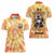 She Is Sunshine Skull Women Polo Shirt Tie Dye Yellow