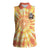 She Is Sunshine Skull Women Sleeveless Polo Shirt Tie Dye Yellow