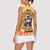 She Is Sunshine Skull Women Sleeveless Polo Shirt Tie Dye Yellow