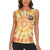 She Is Sunshine Skull Women Sleeveless Polo Shirt Tie Dye Yellow